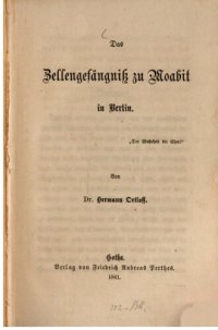 cover of the book Das Zellengefängnis zu Moabit in Berlin