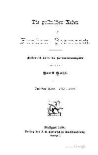 cover of the book Die politischen Reden des Ministerpräsidenten und Reichskanzlers Fürsten Bismarck im Preußischen Landtage und Deutschen Reichstage; kritische Gesamtausgabe / 1886-1890