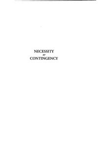 cover of the book Necessity or Contingency: The Master Argument