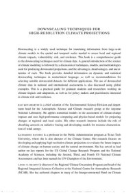 cover of the book Downscaling Techniques for High-Resolution Climate Projections. From Global Change to Local Impacts
