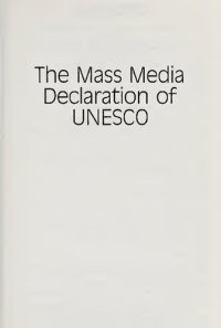 cover of the book The Mass Media Declaration of UNESCO