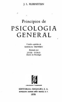 cover of the book Principios de Psicologia General