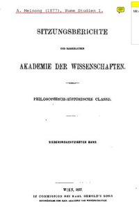 cover of the book Hume-Studien. 1. Zur Geschichte und Kritik des modernen Nominalismus