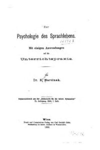 cover of the book Zur Psychologie des Sprachlebens