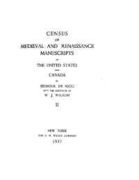 cover of the book Census of Medieval and Renaissance Manuscripts in the United States and Canada