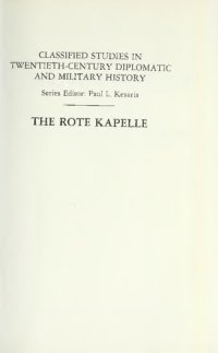 cover of the book Rote Kapelle - CIA's History of Soviet Intelligence and Espionage Networks in Western Europe, 1936-1945