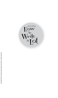 cover of the book How to Write a Lot: A Practical Guide to Productive Academic Writing