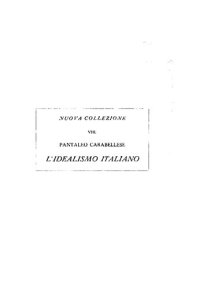 cover of the book L'idealismo italiano, saggio storico-critico.