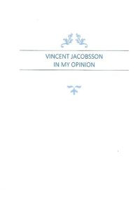 cover of the book Vincent Jacobsson In My Opinion