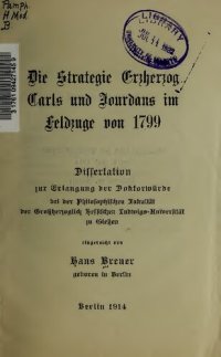 cover of the book Die Strategie Erzherzog Carls und Jourdans im Feldzuge von 1799