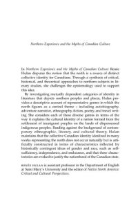 cover of the book Northern Experience and the Myths of Canadian Culture