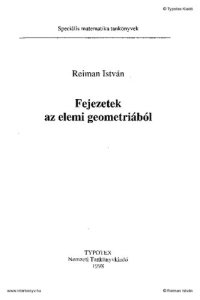 cover of the book Fejezetek az elemi geometriából