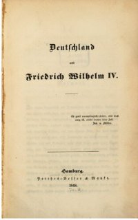 cover of the book Deutschland und Friedrich Wilhelm IV.