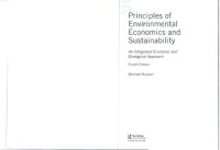 cover of the book Principles of environmental economics and sustainability : an integrated economic and ecological approach (4th edition)