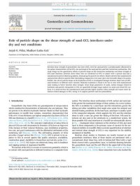 cover of the book Role of particle shape on the shear strength of sand-GCL interfaces under dry and wet conditions