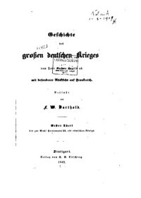 cover of the book Geschichte des großen deutschen Krieges vom Tode Gustav Adolfs ab mit besonderer Rücksicht auf Frankreich