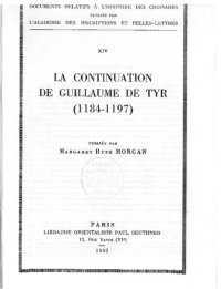 cover of the book La Continuation de Guillaume de Tyr, 1184-1197