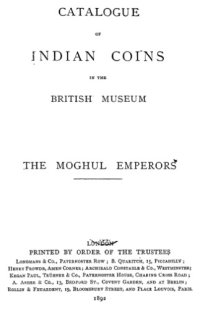 cover of the book Catalogue of indian coins in the British museum coins of the moghul emperors