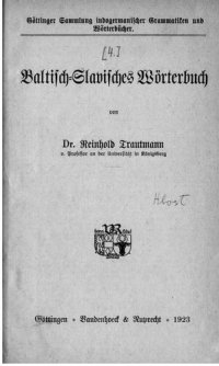 cover of the book Baltisch-Slawisches Wörterbuch