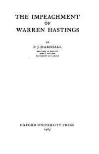 cover of the book The Impeachment of Warren Hastings