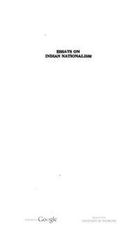 cover of the book Essays on Indian Nationalism