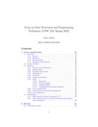 cover of the book Notes on Data Structures and Programming Techniques