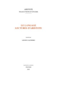 cover of the book Le langage. Lectures d’Aristote