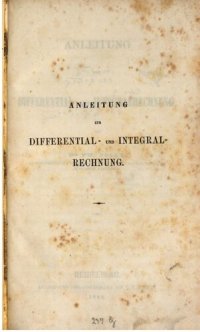 cover of the book Anleitung zur Differential -und Integralrechnung