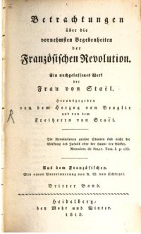 cover of the book Betrachtungen über die vornehmsten Begebenheiten der Französischen Revolution. Ein nachgelassenes Werk