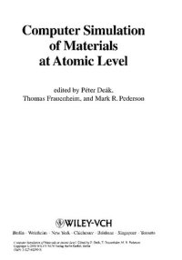 cover of the book Computer Simulation of Materials at Atomic Level with CD-ROM