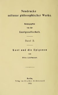 cover of the book Kant und die Epigonen