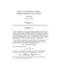 cover of the book Solutions to Problems in Goldstein's Classical Mechanics