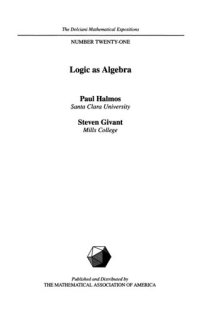 cover of the book Logic as Algebra