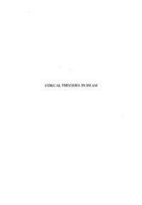 cover of the book Ethical Theories in Islam