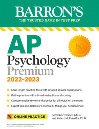 cover of the book AP Psychology Premium, 2022-2023: 6 Practice Tests + Comprehensive Review + Online Practice (Barron's Test Prep)