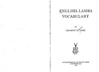 cover of the book English-Lamba Vocabulary