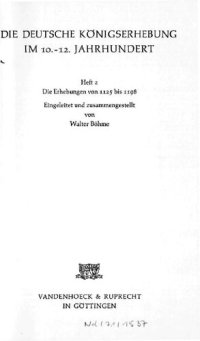 cover of the book Die Erhebungen von 1125 bis 1198