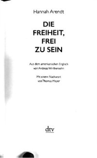 cover of the book Die Freiheit, Frei zu Sein