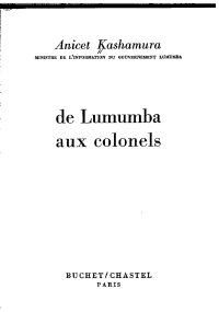 cover of the book De Lumumba aux colonels