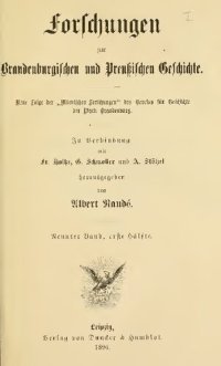 cover of the book Forschungen zur Brandenburgischen und Preußischen Geschichte (Neue Folge der "Märkischen Forschungen" des Vereins für Geschichte der Mark Brandenburg