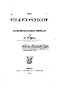 cover of the book Das Telephonrecht : Eine rechtsvergleichende Abhandlung