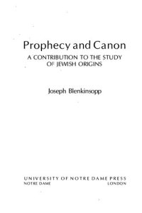 cover of the book Prophecy and Canon: A Contribution to the Study of Jewish Origins