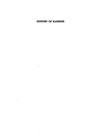 cover of the book History of Kashmir / Tārīk̲h̲-i Kashmīr