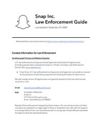 cover of the book Snapchat Law Enforcement Guide