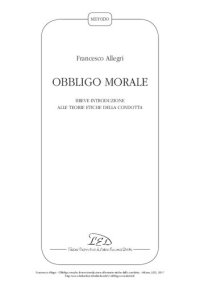 cover of the book Obbligo morale. Breve introduzione alle teorie etiche della condotta