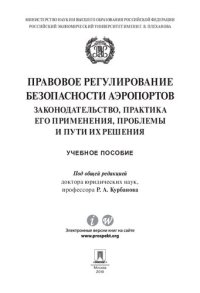 cover of the book Правовое регулирование безопасности аэропортов. Законодательство, практика его применения, проблемы и пути их решения