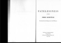 cover of the book Fatelessness