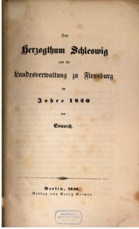 cover of the book Das Herzogtum Schleswig und die Landesverwaltung zu Schleswig im Jahre 1850