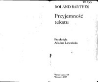 cover of the book Przyjemność tekstu