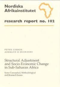 cover of the book Structural Adjustment and Socio-Economic Change in Sub-Saharan Africa: Some Conceptual, Methodological and Research Issues